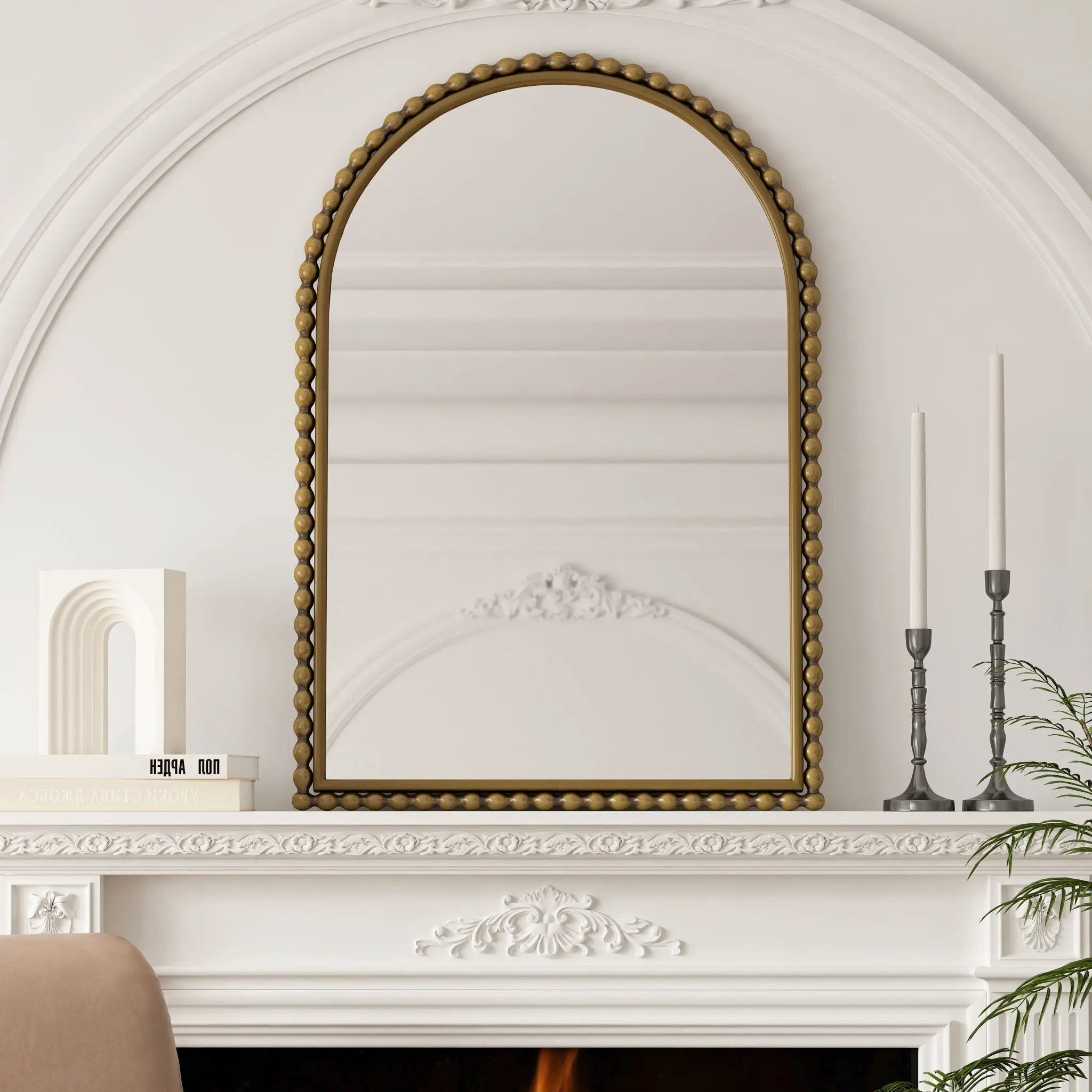 Vintage Iron Art Arch Mirror, Wall Hanging Or Table Display by Unique Piece Furniture