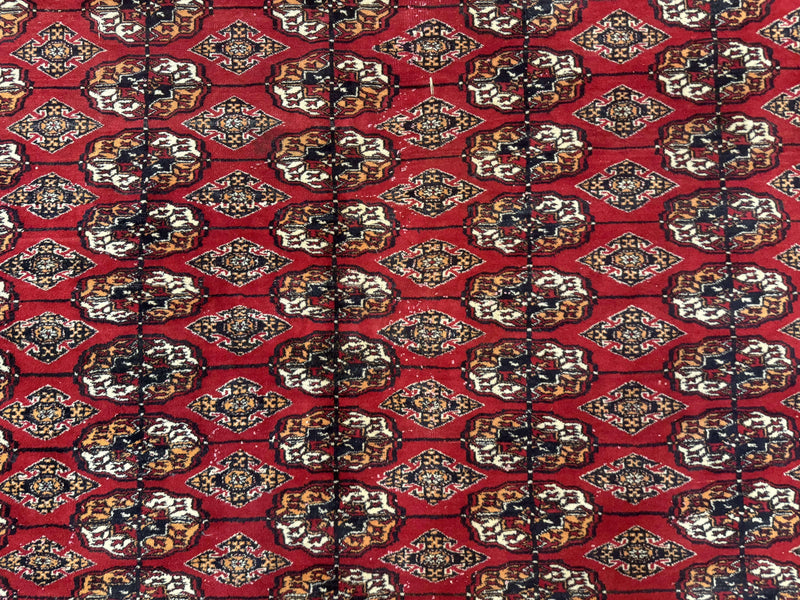 Bokhara Rug 9x12, Red Turkoman Rug, Pakistani Rug, Tribal Carpet, Wool Rug, Red Rug by Jewel Rugs