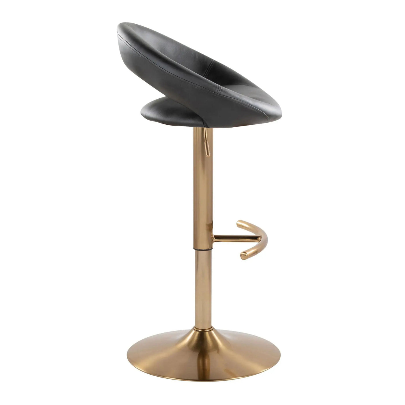 Posh - Contemporary / Glam Adjustable Barstool With Swivel With Rounded T Footrest (Set of 2) by HouseOfZazla