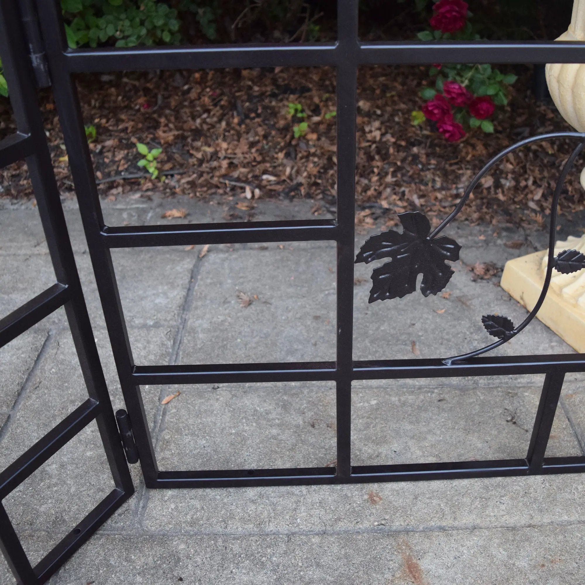 Three Panel Steel Brown Patio Screen Trellis with Flower Pot Holders by Sharicks