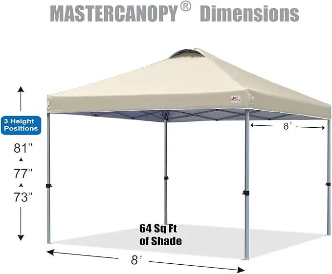 MASTERCANOPY Durable Pop-up Canopy Tent with Roller Bag (8x8, Beige) by GreenHaven Gardens