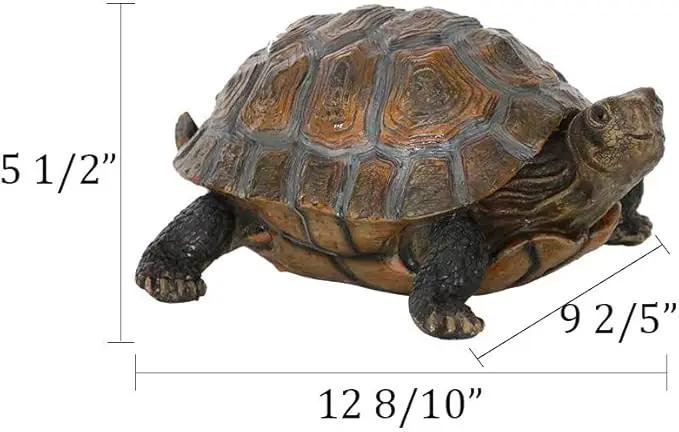 Danmu 1Pc of Polyresin Tortoise Statue, Garden Statues, Outdoor Statues, Garden Ornaments, Yard Statue for Home and Fairy Garden Decor (L 12 9/10" x 9 2/5" x 5 1/2") by GreenHaven Gardens