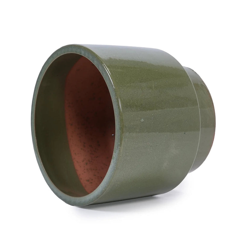 3 Pieces Ceramic Flowerpot Set - Antique Light Green by HouseOfZazla