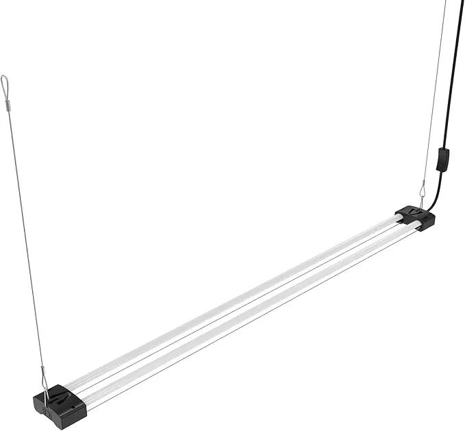 BoostGro LED Grow Light Full Spectrum 5000K Daylight + 660nm Red Linkable Indoor Plant Lighting Fixture Tubes (4 FT, Black) by GreenHaven Gardens