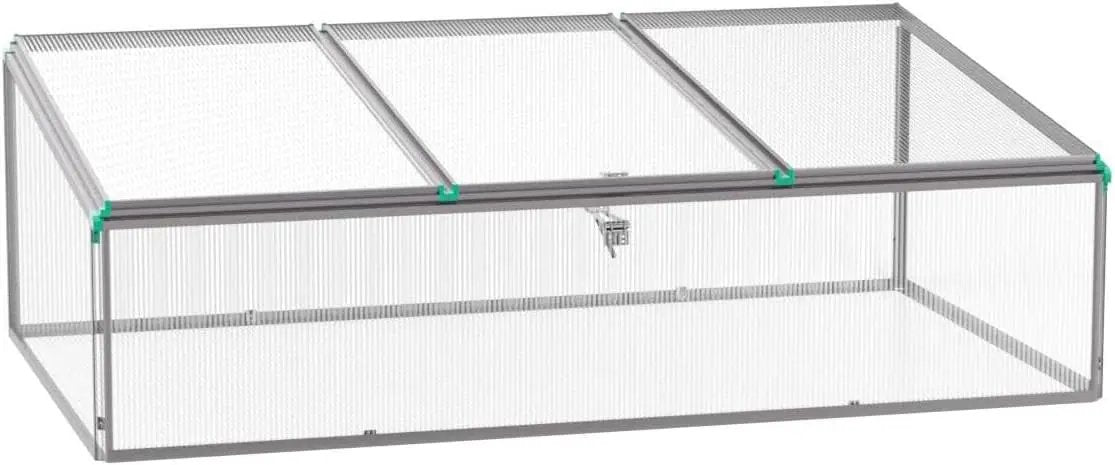 Victorian Cold Frame Gardening Kit - Metal Frame, 3 Windows, 59x32x4 Inches 142 by GreenHaven Gardens
