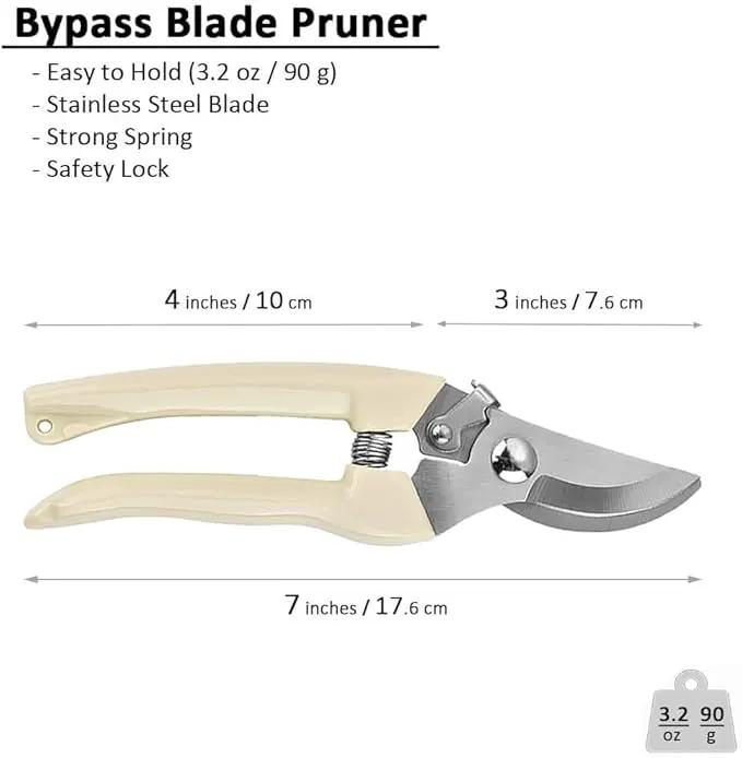 BUGUI Garden Shears Set of 2, Includes 1 Bypass Pruning Shears and 1 Straight Blade Garden Scissors, Sharp, Lightweight by GreenHaven Gardens