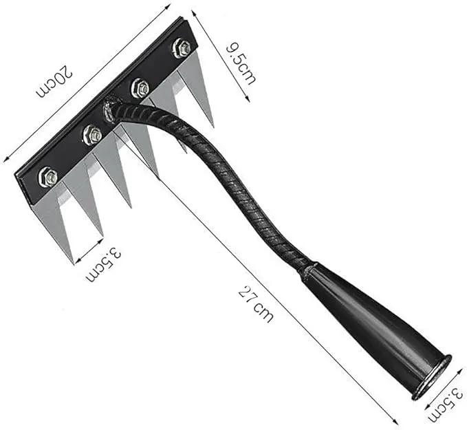 Gardening Hand Weeder Tool,Manual Weeder Tool with Detachable Blades, 4 Sizes High Carbon Steel Dual-Edge Design for Farm Garden Lawn Weed Removal, Soil Cultivation & Root Extraction (6 Tines) by GreenHaven Gardens