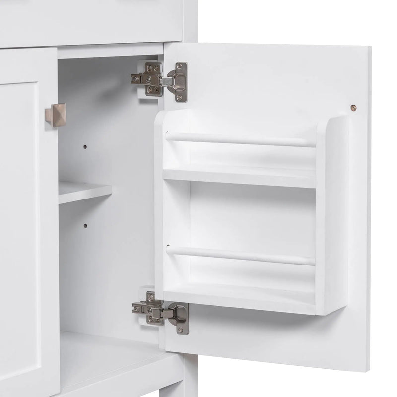 Bathroom Vanity With Ceramic Sink, Modern Single Bathroom Cabinet With 2 Doors And A Shelf, Soft Close Doors by HouseOfZazla