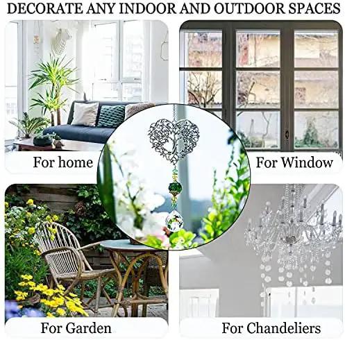 H&D HYALINE & DORA Tree of Life Crystal Suncatchers Crystal Drop Prism Rainbow Maker Hanging for Home Garden Decoration, Heart Shaped by GreenHaven Gardens