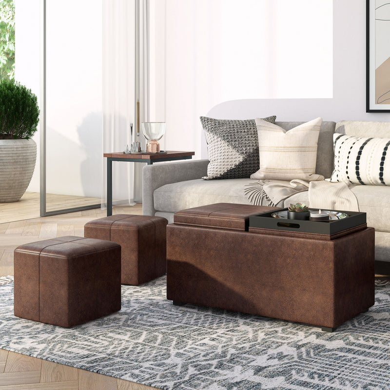 Avalon - 5 Piece Storage Ottoman, Contemporary by HouseOfZazla