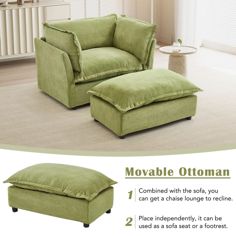 Modern Armchair Sofa With Movable Ottoman by HouseOfZazla