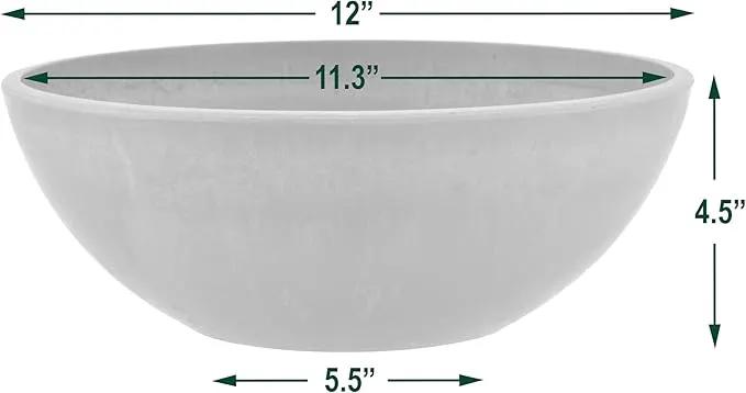 PSW Pot M30C Collection Shallow Garden Bowl Low Planter for Succulents, Bonsai, Fairy Gardens, Herbs, 12-inch, Chocolate by GreenHaven Gardens