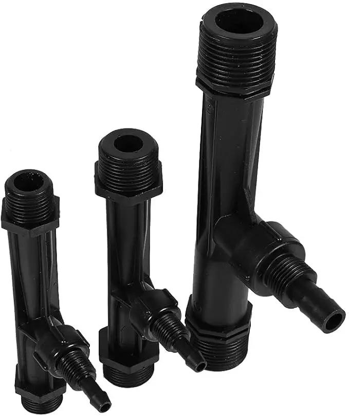Fertilizer Injector Tube, Irrigation Venturi Fertilizer Injector with 1/2" 3/4” 1” Inch Agriculture Garden Fertilizer Mixer Injector Agriculture Tool Plastic Black(3/4inch) by GreenHaven Gardens