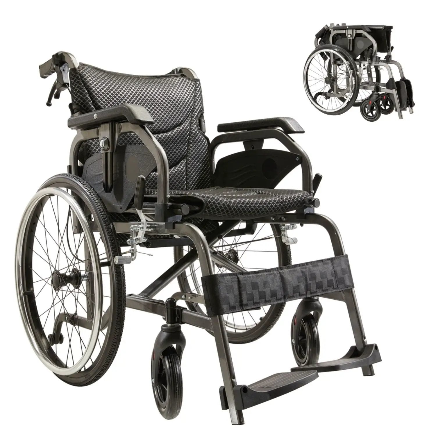 Premium Lightweight Foldable Transport Wheelchair for Adults by HouseOfZazla