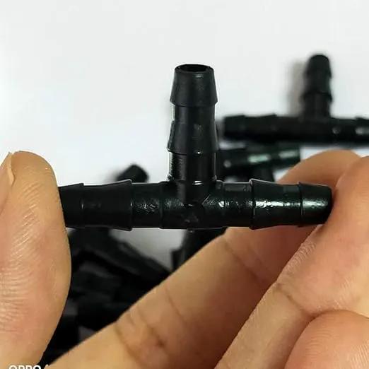Barbed Connectors Drip Irrigation, 1/4" Universal Barbed Tee Fittings(100pcs 1/4" Tee Fittings) by GreenHaven Gardens