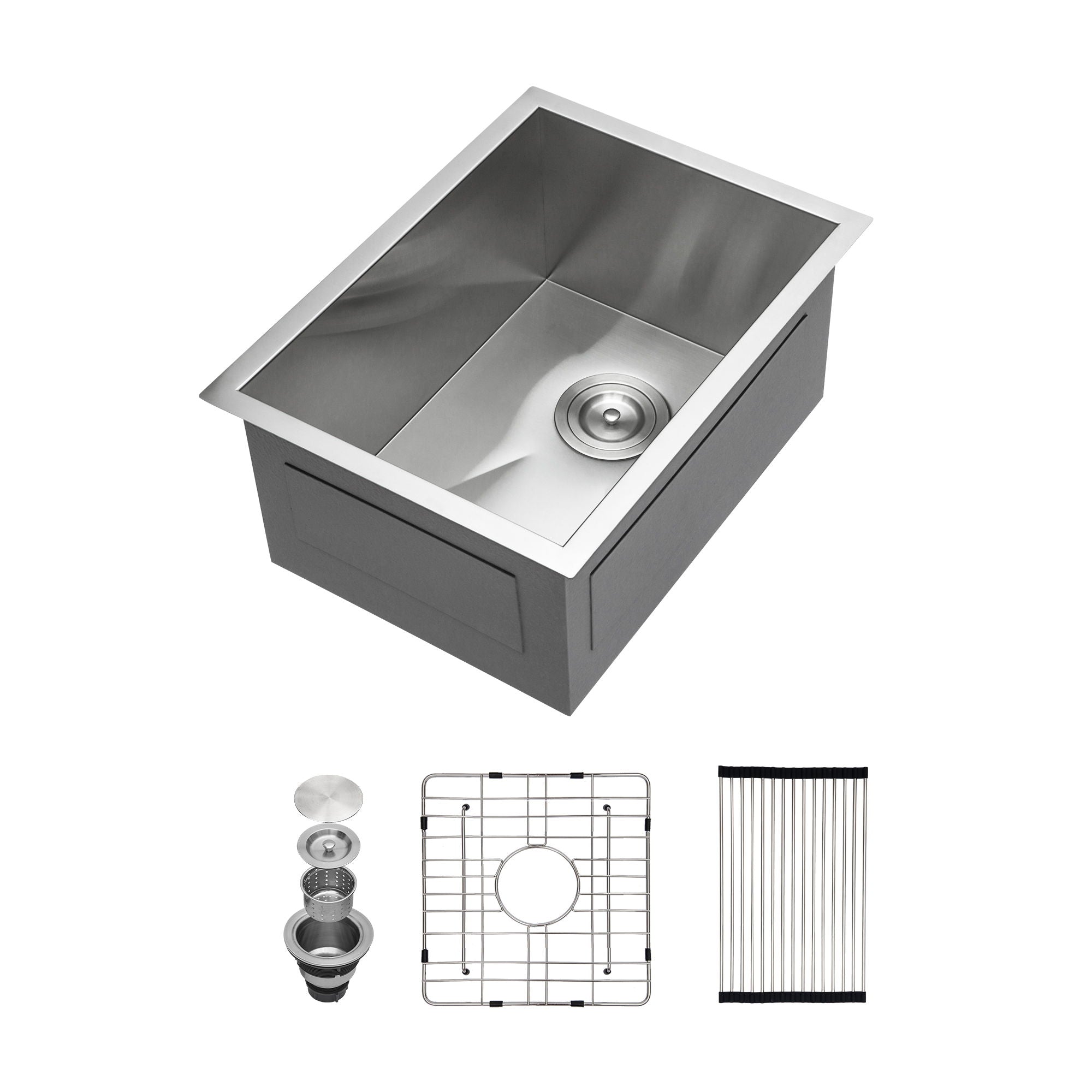 Modern Style Undermount Sink With Stainless Steel, Deep Single Bowl by HouseOfZazla