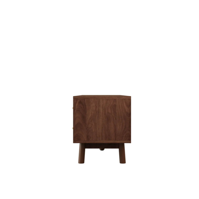 70" TV Stand With Doors For TVs Up To 80", Media Console With 4 Drawers & Cable Holes - Dark Brown by HouseOfZazla
