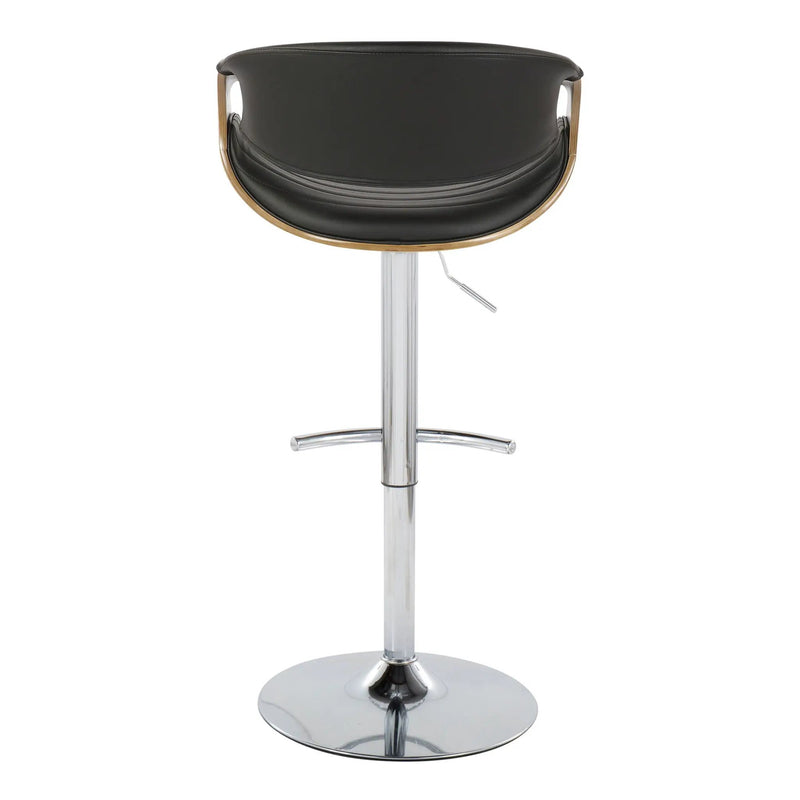 Symphony - Mid Century Modern Adjustable Barstool With Swivel & Rounded T Footrest (Set of 2) by Unique Piece Furniture