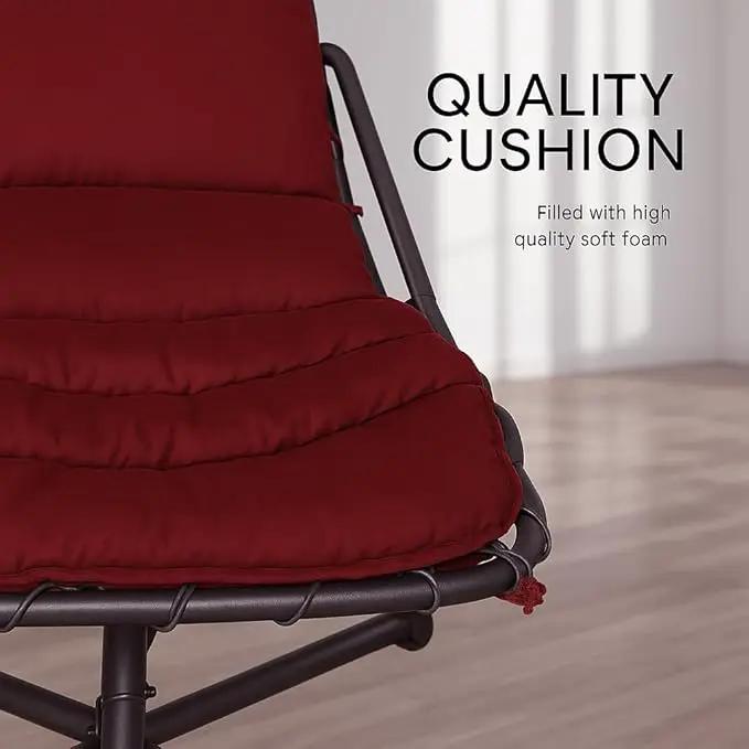 Weatherproof Replacement Cushion Pad and Umbrella for Hanging Lounge Chair Outdoor Chaise Hanging Hammock Chair - Long-Lasting, Fade-Resistant, Quick-Dry, Outdoor Lounge Replacement Set - Red by GreenHaven Gardens