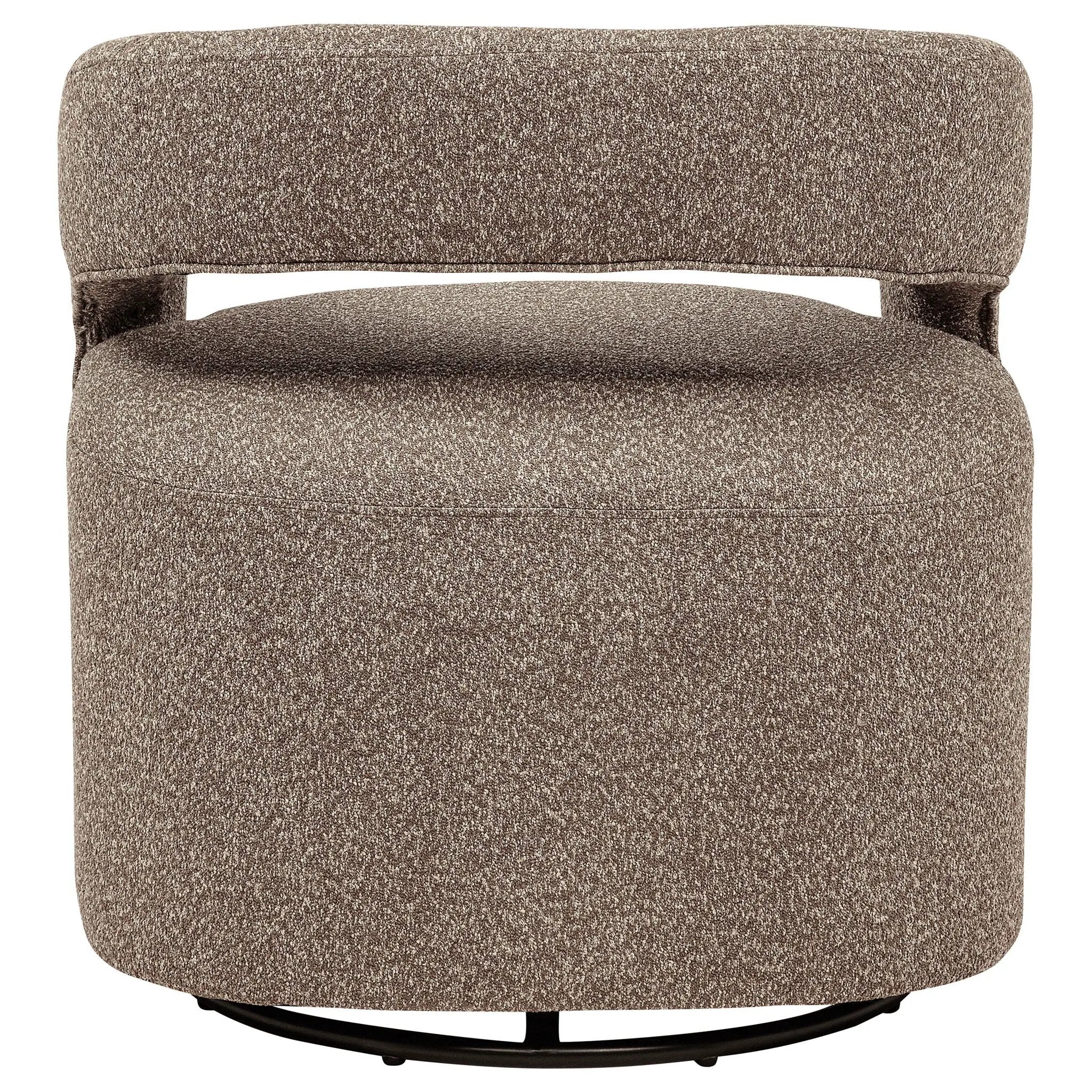 Westhill Boucle Upholstered Swivel Accent Chair Rocky Road by Unique Piece Furniture