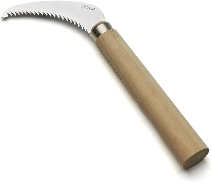 Kings County Tools Japanese Root Cutter and Weeder | 30-Degree Cutting Angle | 2-3/4" Stainless Steel Serrated Blade | Wooden Handle | 9” Length | Easy to Use Garden Tool by GreenHaven Gardens