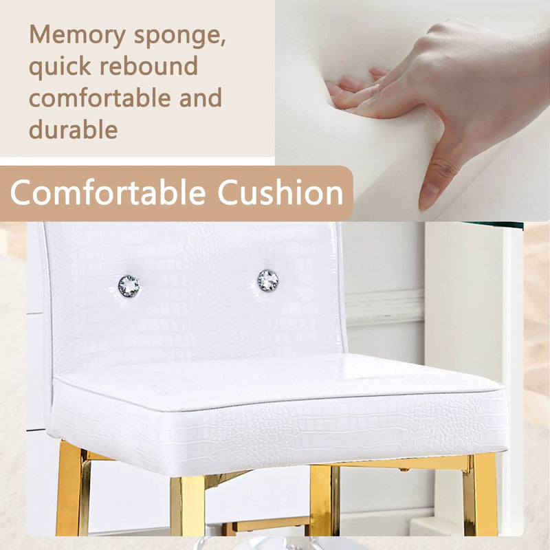 Bar Chairs With Crystal Clasp Design (Set of 2)