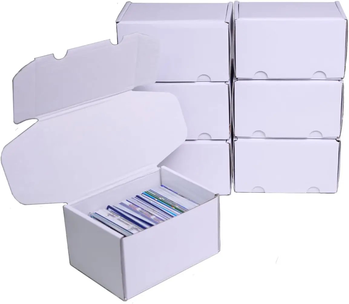 NUMINA 7 Pack 350 Small Card Storage Box, Heavy Duty Cardboard Game Card Organizer with Dividers for TCG, MTG, Sports & Trading Cards, Shipping Boxes for Collectors & Sellers by GreenHaven Gardens