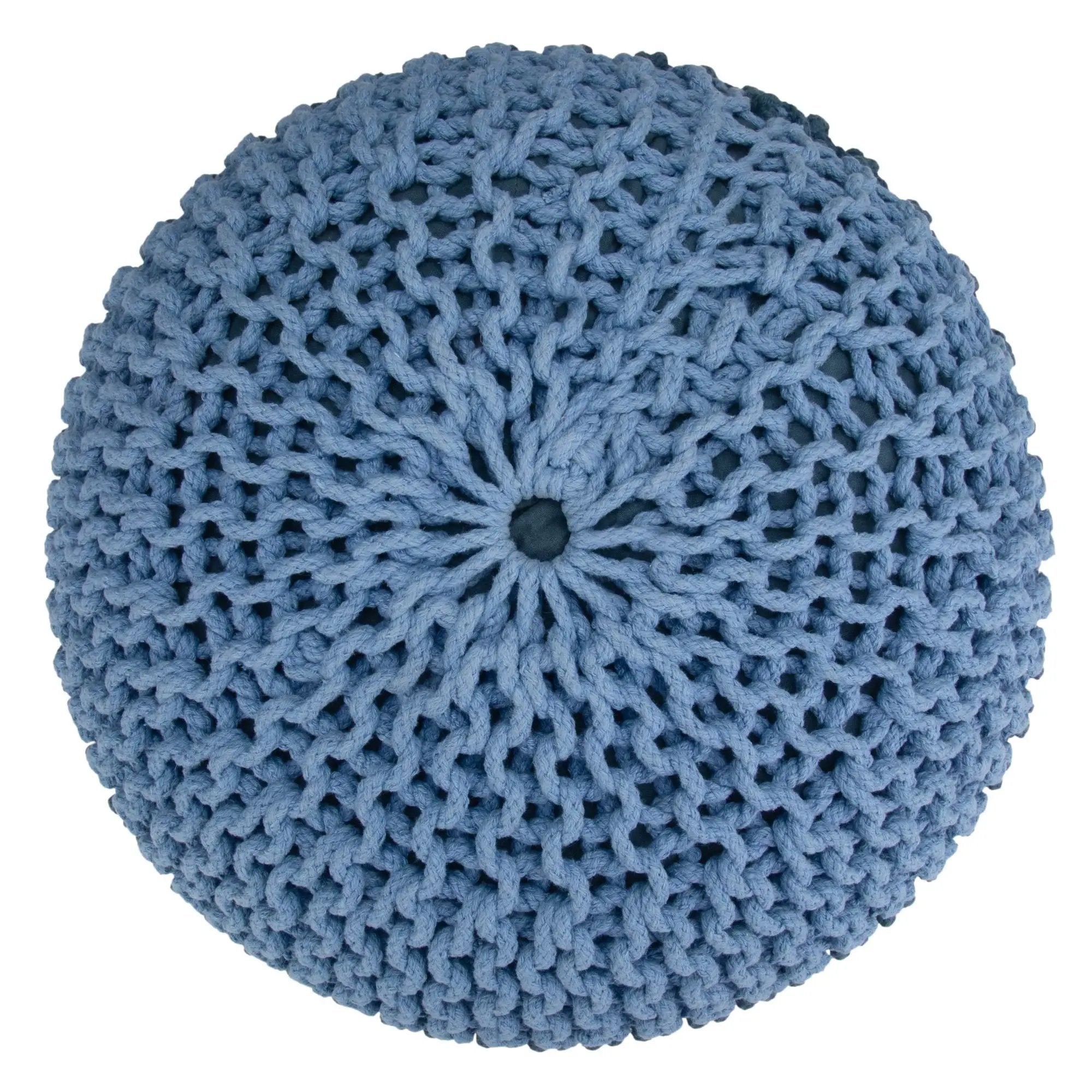 Nikki - Handcrafted Hand Knit Round Pouf by Unique Piece Furniture