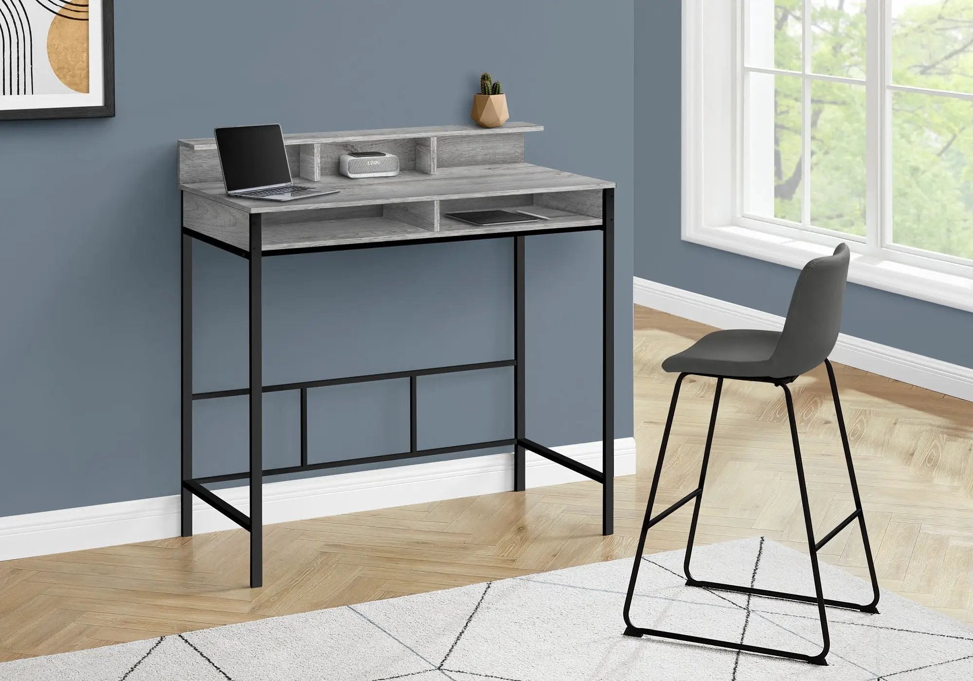 Computer Desk For Home Office, Standing, Storage Shelves, Laptop, Contemporary & Modern by Unique Piece Furniture