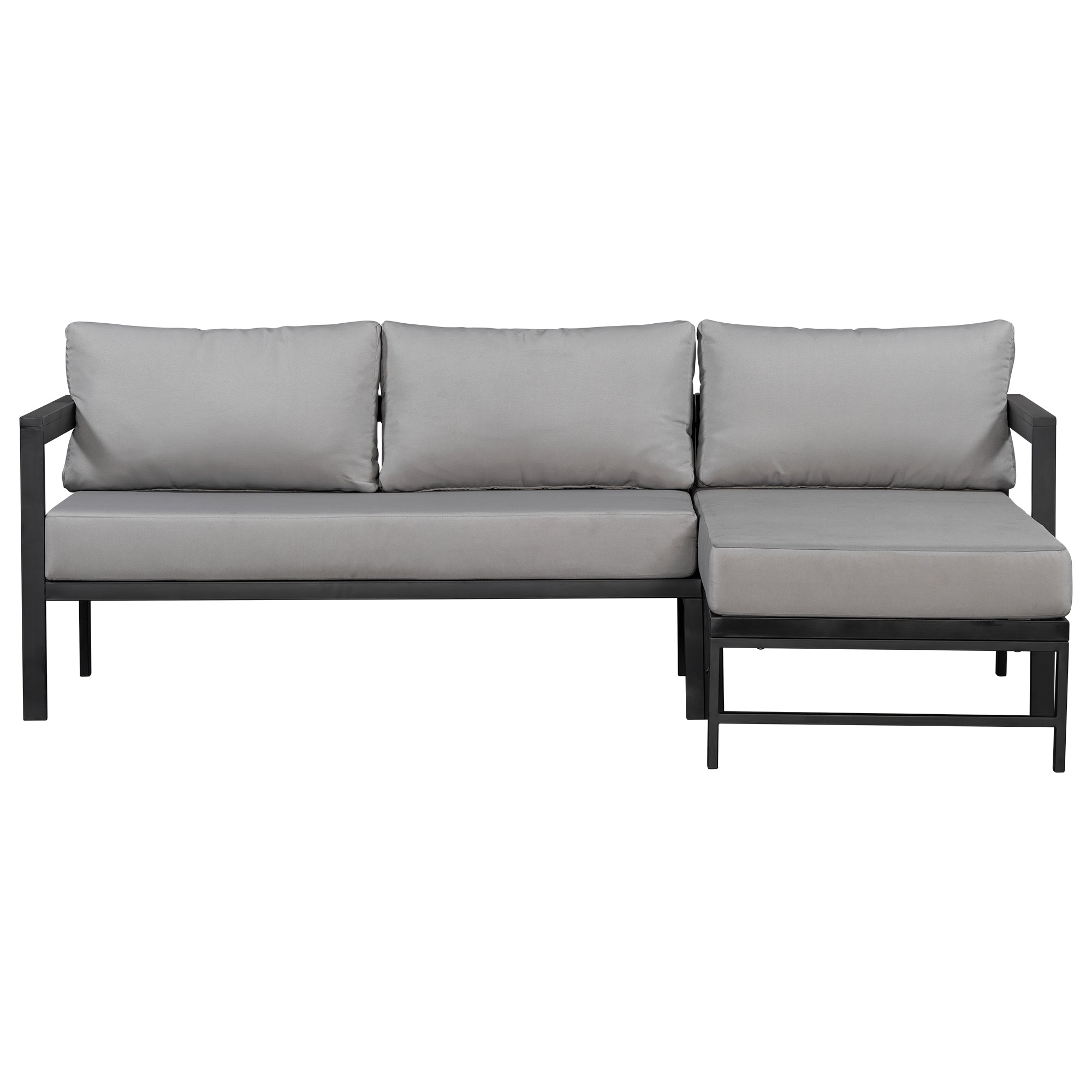 U_style Outdoor L-Shaped Sofa with Iron Frame and Ultra-Thick Cushions by HouseOfZazla