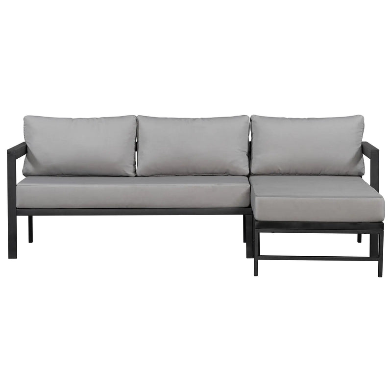 U_style Outdoor L-Shaped Sofa with Iron Frame and Ultra-Thick Cushions by HouseOfZazla