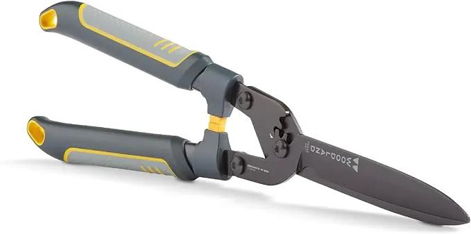 Woodland Tools Super Duty Hedge Shears, 23 Inch Manual Hedge Clippers with 10 Inch Gear-Assist Blades, Power Notch, and Non Stick Coating, Heavy Duty Trimmer for Thick Shrubs and Hedges by GreenHaven Gardens