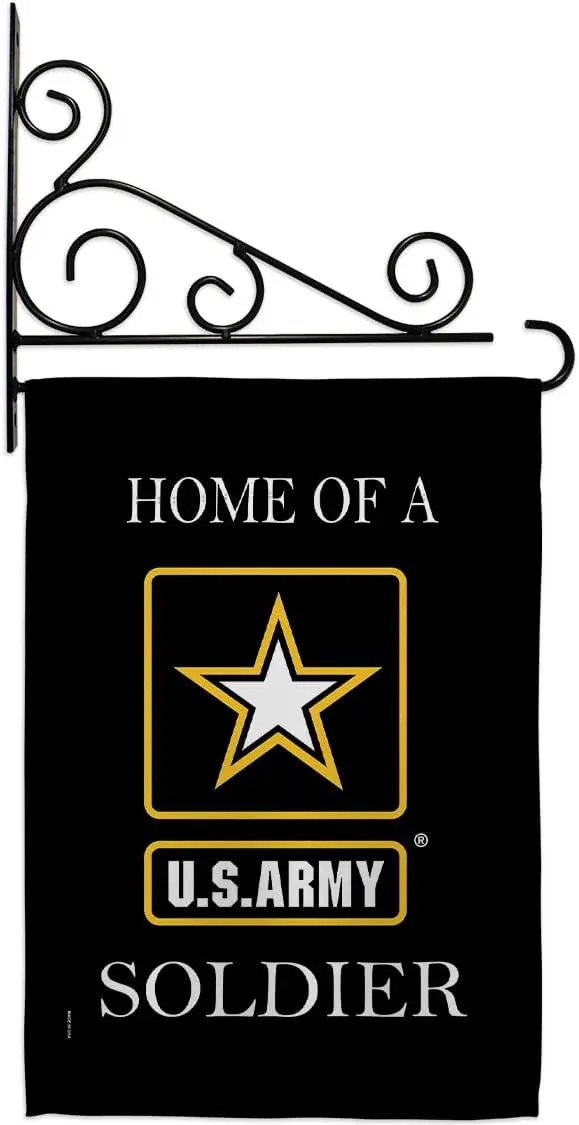 US Army Army Soldier Garden Flag Set Wall Holder Armed Forces Rangers United State American Military Veteran Retire Official House Decoration Banner Small Yard Lawn Proch, 13 x 18.5 inch, Made In USA by GreenHaven Gardens