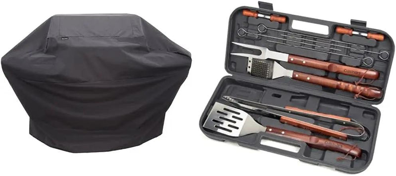 Char-Broil 3-4 Burner Grill Cover and Cuisinart Deluxe Pizza Grilling Pack (13-Piece) by GreenHaven Gardens