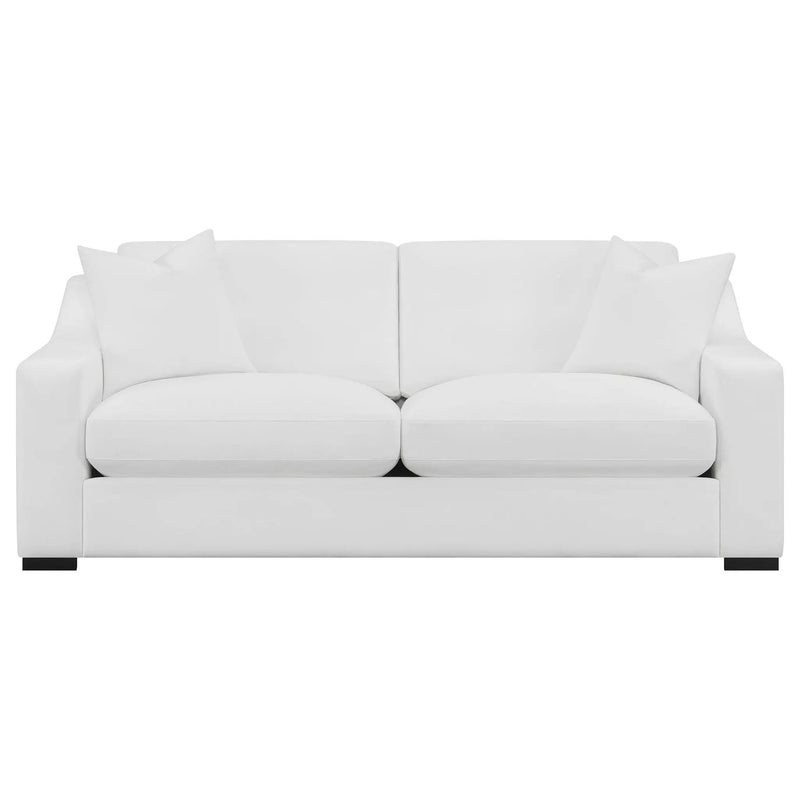 Ashlyn Upholstered Sloped Arm Sofa White by Unique Piece Furniture