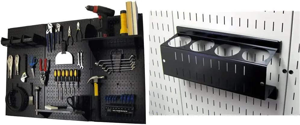 Wall Control Pegboard Metal Organizer, 4 ft. Black, Storage Rack with Rust Resistant Finish by GreenHaven Gardens