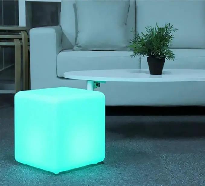 Mr.Go 12-inch Rechargeable Magic LED Light Cube Stool with Remote Control Fun Mood Lamp Soothing Night Light Decorative Lighting for Home Kids Bedside Bedroom Nightstand Nursery Pool Party by GreenHaven Gardens