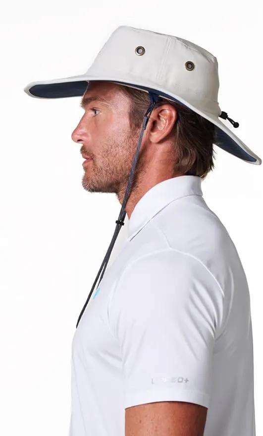 Men's Shapeable Wide Brim Hat - UPF 50 Sun Protection - Maximum Coverage on Your Next Adventure - Sun Fearless Leo Hat by GreenHaven Gardens