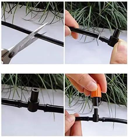 Drip Irrigation kit Plant Watering System Gravity Fed Irrigation Water Drip Setfor Garden Greenhouse Yard Lawn Home or Vacation Use 5M 8/11" Tube 10 Nozzles by GreenHaven Gardens