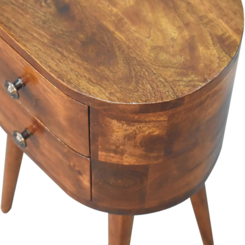 Mini Rounded Nightstand - Chestnut by HouseOfZazla