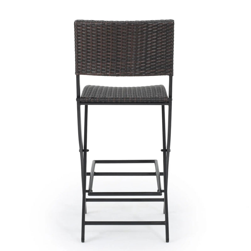 Outdoor Wicker Barstools Faux Rattan Patio Bar Stools - Set of 2 by HouseOfZazla