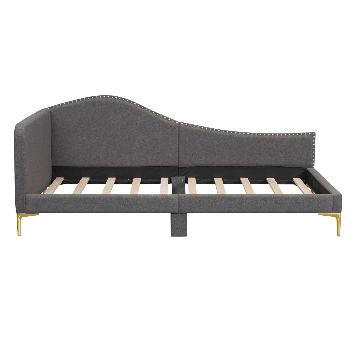 Upholstered Daybed With Headboard And Armrest, Support Legs by Unique Piece Furniture
