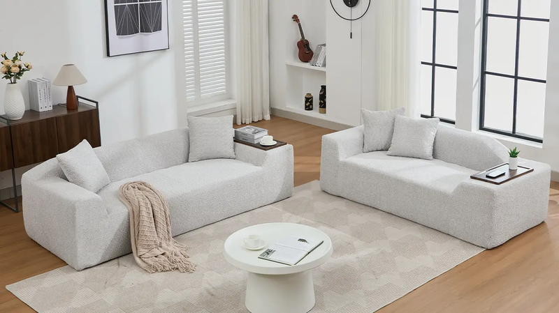 2 Piece Boucle Cloud Sofa Set by HouseOfZazla