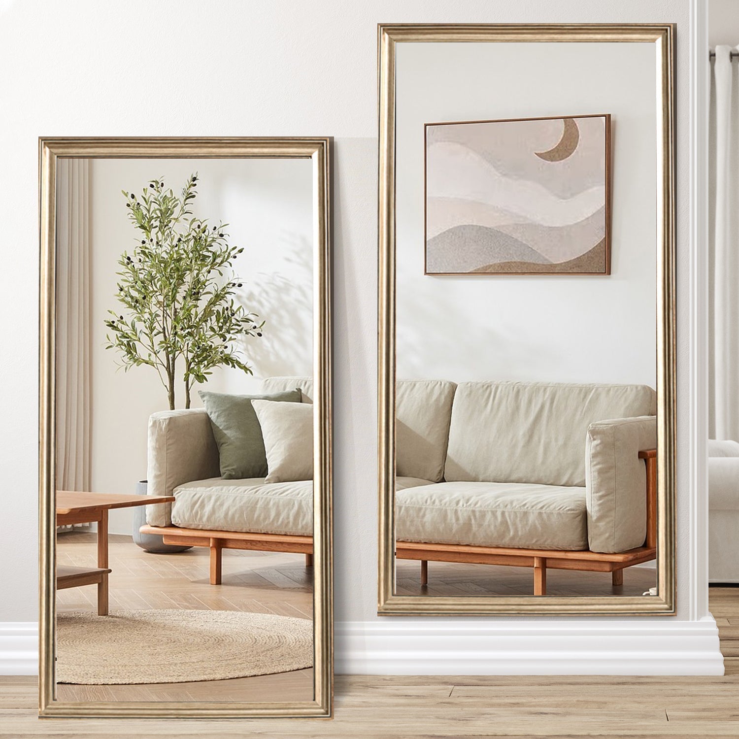 70' x 32' Gold Full Length Floor Mirror with PS Frame by HouseOfZazla