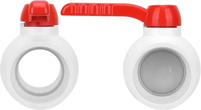 3Inch PVC Ball Valve Water Pipe Shut-off Valve Socket with Red T-Handle for Cold Water Supply lines, Irrigation Pipe fitting System(Socket x Socket), 3" PVC Water Shut-off Valves Fitting, SCH40 by GreenHaven Gardens