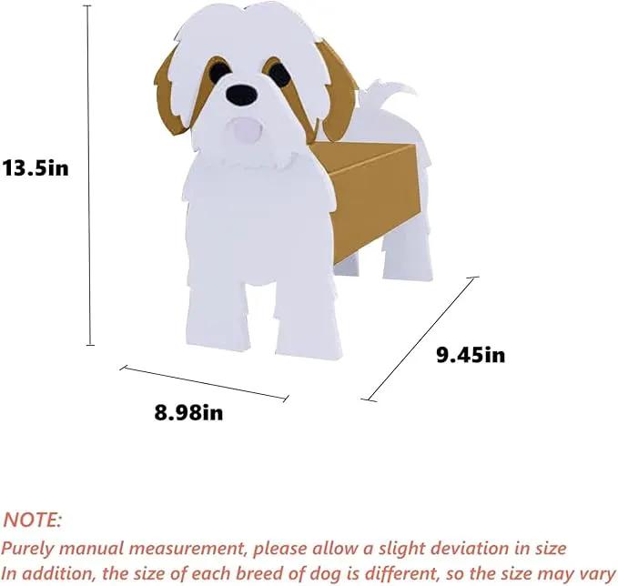 Brown Shih Tzu Dog Planter Plant Pots,Cute Garden Dog Flower Planter,Dog Planters Birthday Gifts for Women,Office,Indoor/Outdoor Decor（9.45in*8.98 * 13.5in） by GreenHaven Gardens