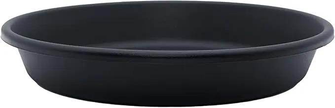 The HC Companies 8 Inch Round Plastic Classic Plant Saucer - Indoor Outdoor Plant Trays for Pots - 8.5"x8.5"x1.5" Black by GreenHaven Gardens