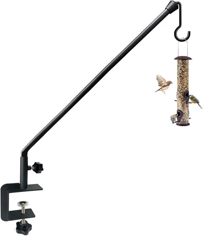 38 Inch Extended Reach Deck Hook Hanger for Railing, Heavy Duty Outdoor Plant Hook Holder for Hanging Bird Feeder Flower Basket Planter or Lanterns, 1 Pack by GreenHaven Gardens
