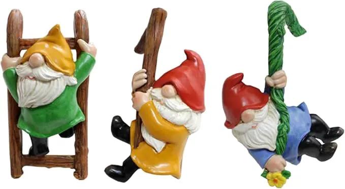 3 PCS Climbing Gnomes Tree Faces Decor Outdoor for Yard, Gnomes Statue, Outdoor Fairy Garden Resin Crafts, Flower Pot Landscape Dwarf, Micro Landscape Pendant Ornaments (3 PCS) by GreenHaven Gardens
