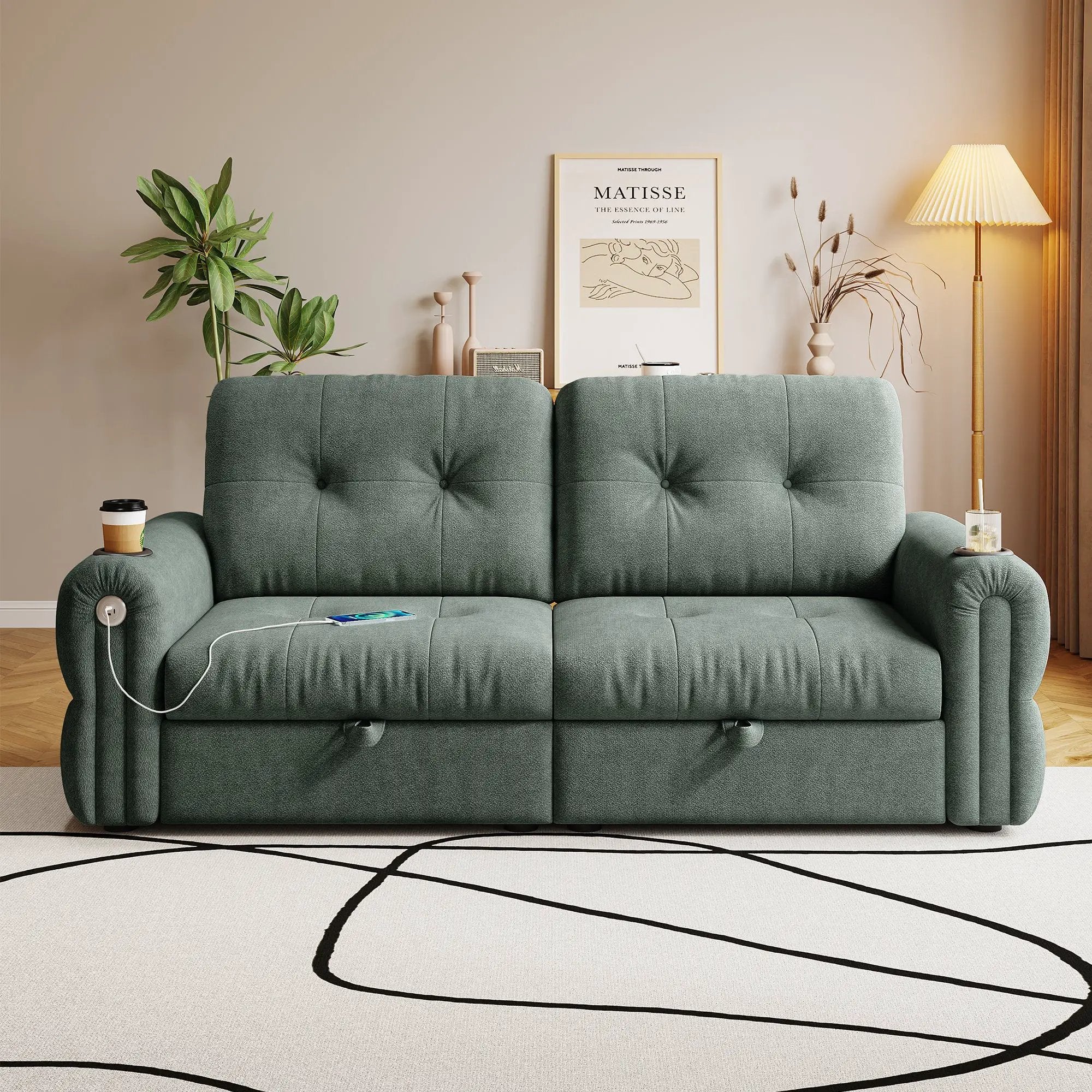 Chenille Convertible Sofa Bed by HouseOfZazla
